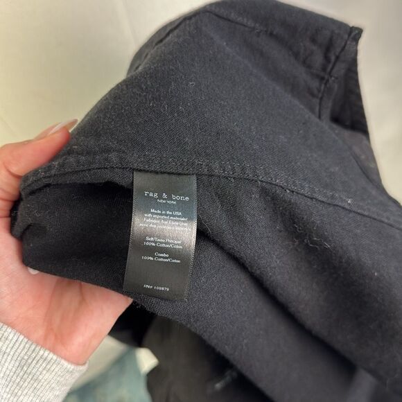 Rag and Bone Black With Silver Trim Embroidered Blouse - Picture 6 of 6